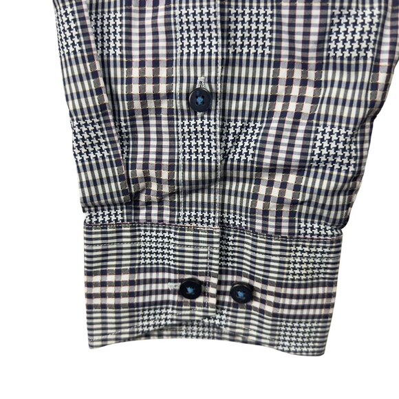 Tommy Bahama Island Modern Fit Plaid Shirt Men XL Blue/White Cotton Long Sleeve - Picture 4 of 12